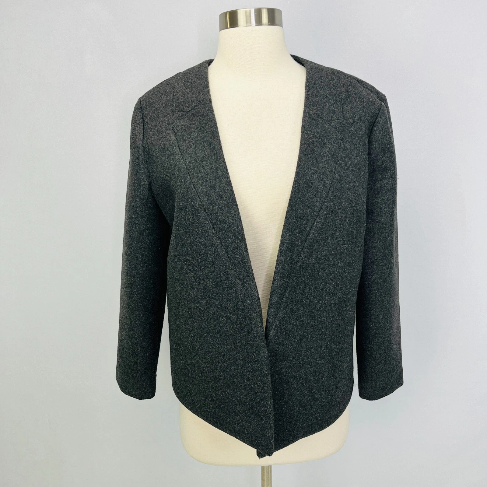 Giacca blazer grigio Kate Spade Saturday taglia M dietro le cuciture misto lana