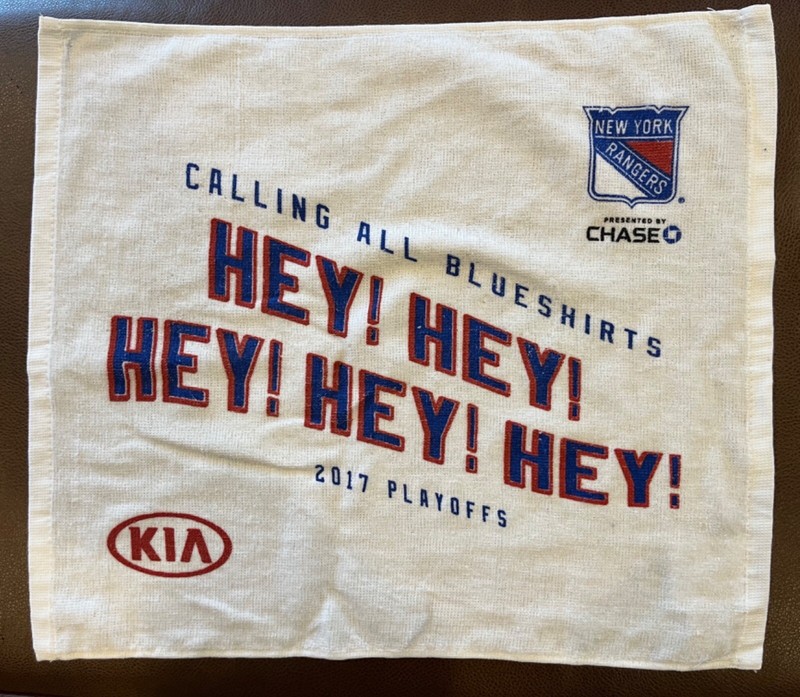 Hey Hey New York Rangers 2017 Playoff White Rally Towel