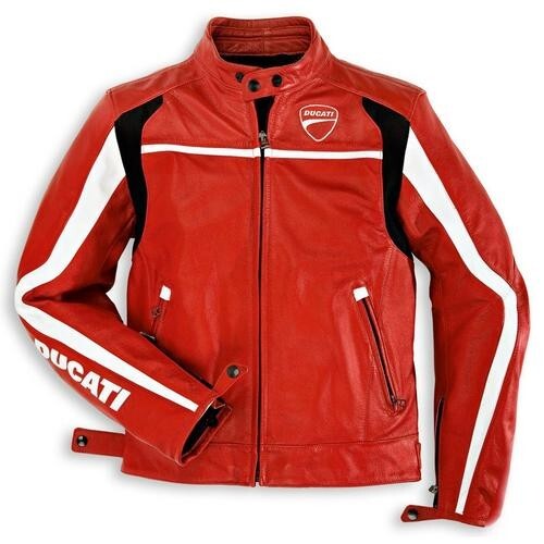 Rot DUCATI Leder Biker Jacke Herren Rennen Lederjacke Motorrad Lederjacken 52 - Bild 1 von 2
