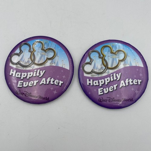 Walt Disney World Happily Ever After Pins Buttons Just Married Happy ...