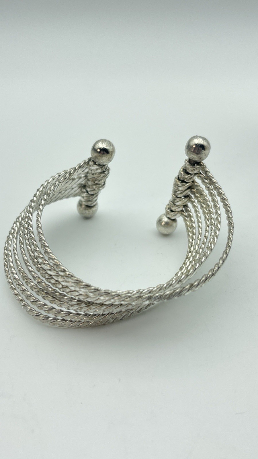 Multi Strand Silver Tone Statement Cuff - image 12