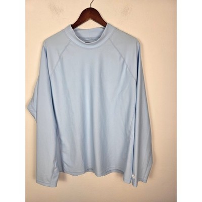 Coolibar Tulum Long Sleeve Surf Rash Guard UPF 50+ Sun Protection Blue Men's XL