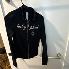 Baby Phat Womens Black Track Jacket Zip up Si...