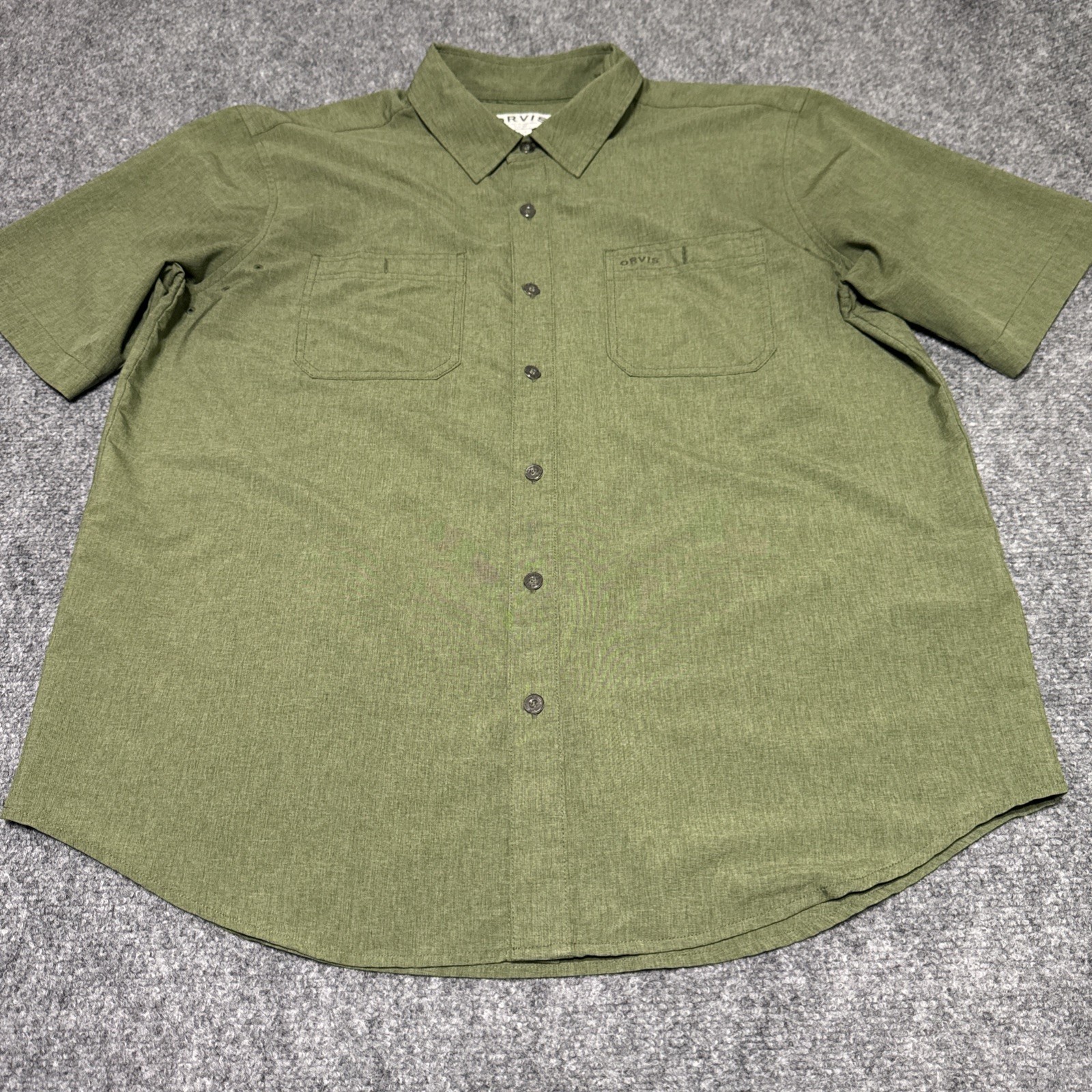 Orvis men's short-sleeve button-down Mens Size L/G Classic Collection. Green