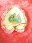 Vintage Antique Ashtray Smoking Pigs Wearing Top Hats Pink Gold Luster KJ — photo 2