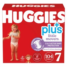 Huggies Plus Diapers Little Movers Size 7 41 Pounds 104 Count