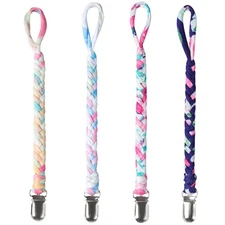 4 Pieces Pacifier Clips for Infant Boys and Girls Universal Pacifier Holder Hand