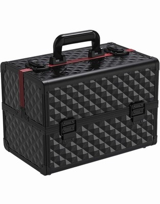 Yaheetech Schminkkoffer Schwarz Beauty Case Kosmetikkoffer Alu