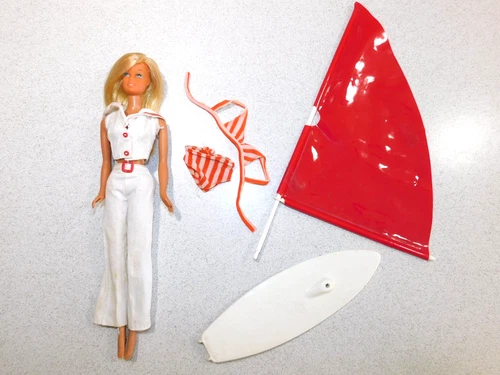 Barbie:  VINTAGE 1973 The Sports Set NEWPORT BARBIE Doll w/Sailboard!