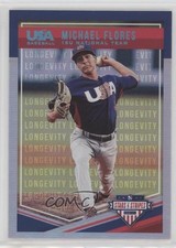 2018 USA Baseball Stars & Stripes Longevity Holo Foil 10/99 Michael Flores 0c6