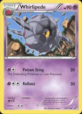 Pokemon Whirlipede 53/114 Uncommon Black & White Lightly Played