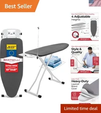 Extra Wide Ironing Board 19x48 with Iron Rest Foldable Gray Heat-Resistant