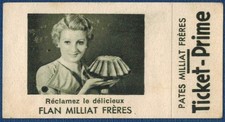 Chromo-Tickets-prime-Réclamez le delicieux-Flan Milliat Freres-D.03