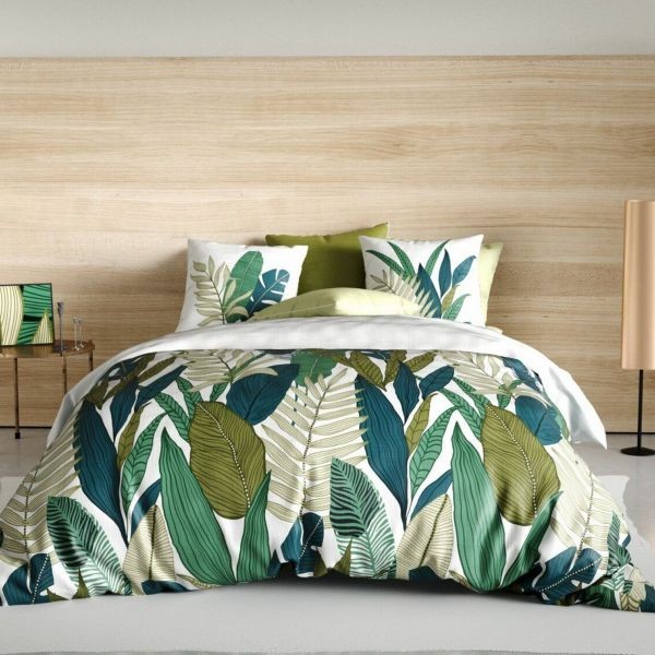 Housse de couette 240x260 cm + 2 taies 63x63 linge de lit 2 personnes en coton Beleme