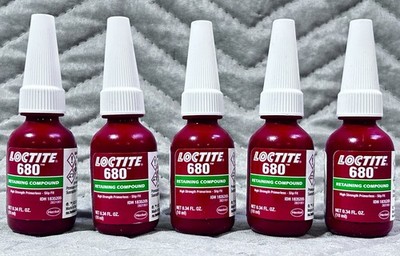 Pack of Five Loctite  Retaining Compound, 680, Green, Liquid, High Strength (5)