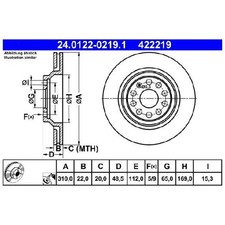 2x Bremsscheibe 26223517 hinten für Skoda Kodiaq 1 NS6 2 PS7 Octavia 3 5E3 5E5
