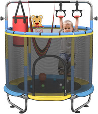 60" Trampoline for Kids, 5FT Mini Indoor and Outdoor Toddler Trampoline with Net