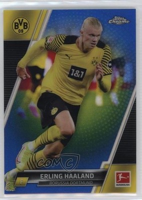 2021-22 Topps Chrome Bundesliga Blue Refractor 59/150 Erling Haaland #30 sb0
