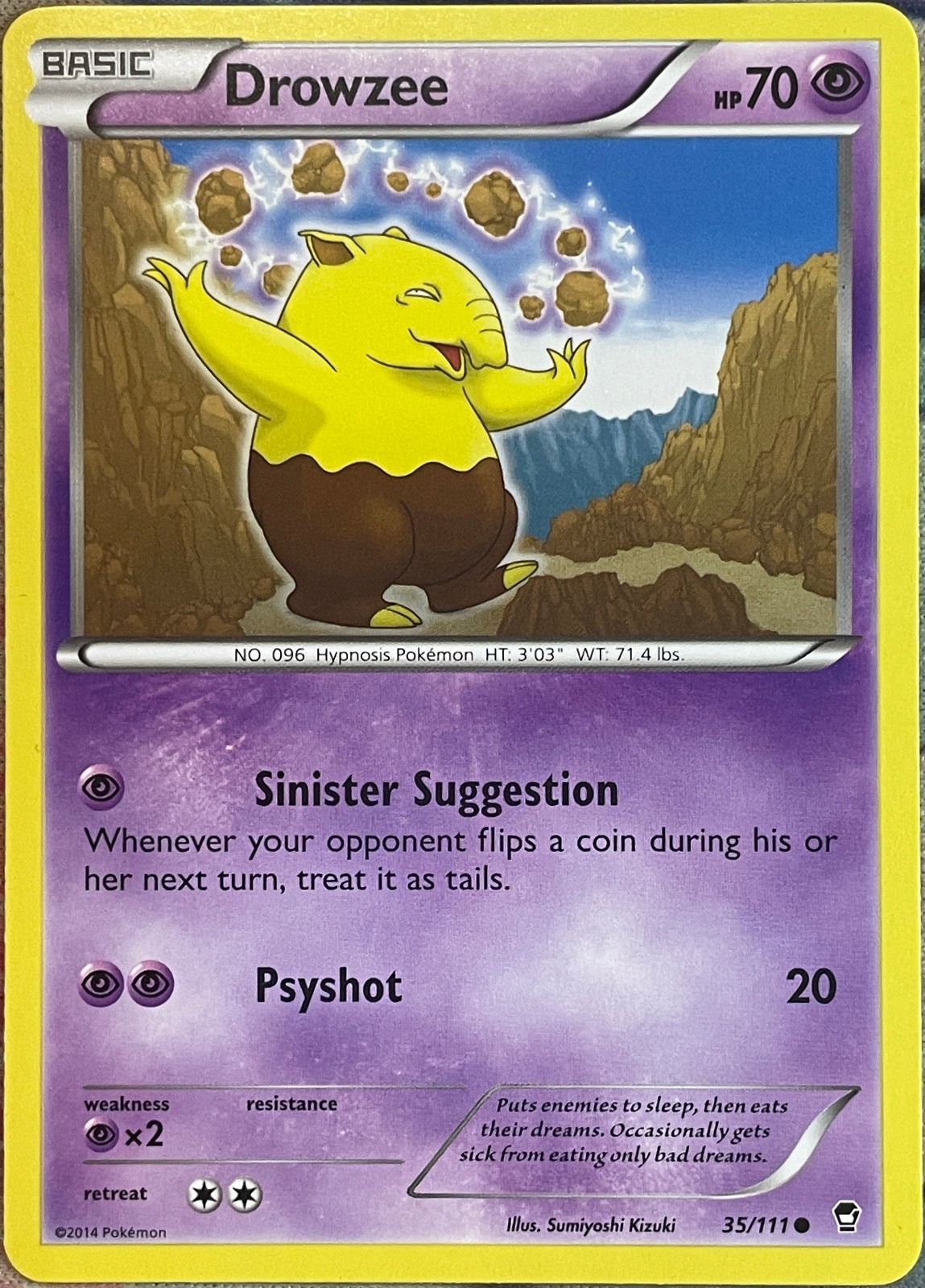 Drowzee - 35/111 - XY Furious Fists Pokemon 2014