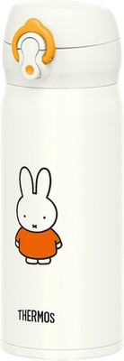 Thermos Water Bottle Insulated Metal Magu 400ml Miffy White Orange JNL-404B WH-O