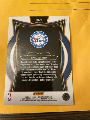 2024-25 Panini Select Concourse Joel Embiid #6 Silver Prizm | eBay