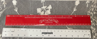 Vtg Lot Of 2 Plastic Advertising Co Rulers Kohl s Young Peoples Shops Poggenpohl
