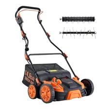 VEVOR 2-in-1 Electric Dethatcher and Scarifier Lawn Dethatcher 16-Inch 15 Amp