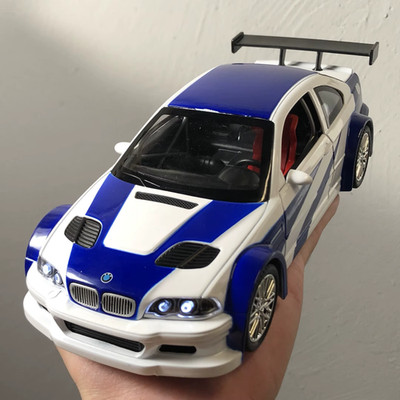 1:24 BMW M3 GTR E46 Muscle Model Car Sound Light Collectible gift