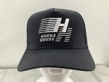 Huega House Snapback Baseball Hat Cap Legacy Series Black White Script Logos O/S