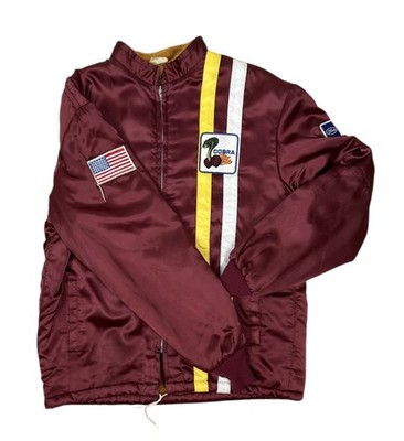 VTG 70s FORD Mustang COBRA Racing Jacket Fur Lined Shelby USA Mens