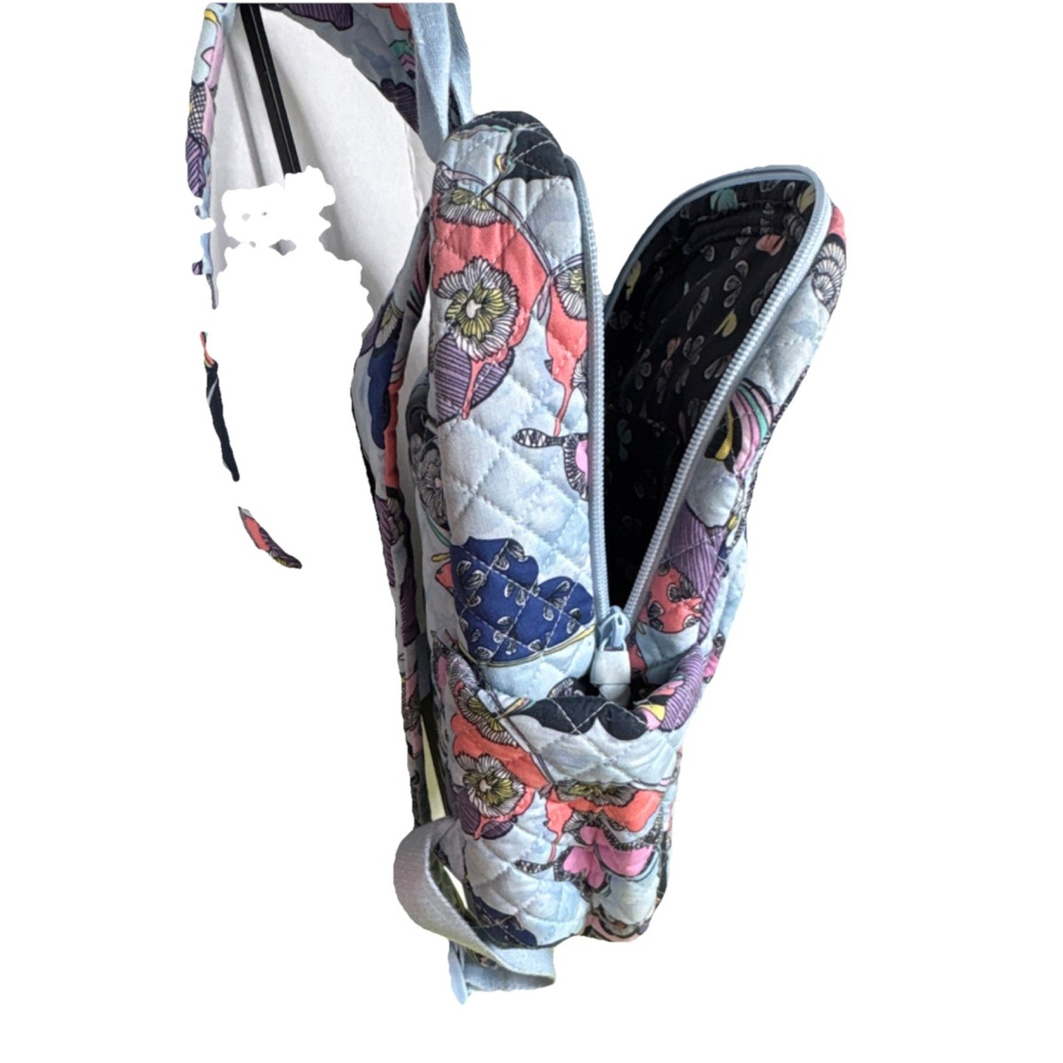 Vera Bradley Quilted Butterfly Backpack Multicolor Blue Pink 