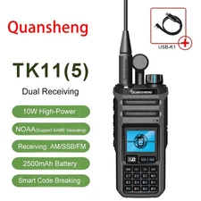 Quansheng TK11(5) 10W NOAA 2-Way Radio Short Wave AM/SSB/FM Dual Receiving + USB