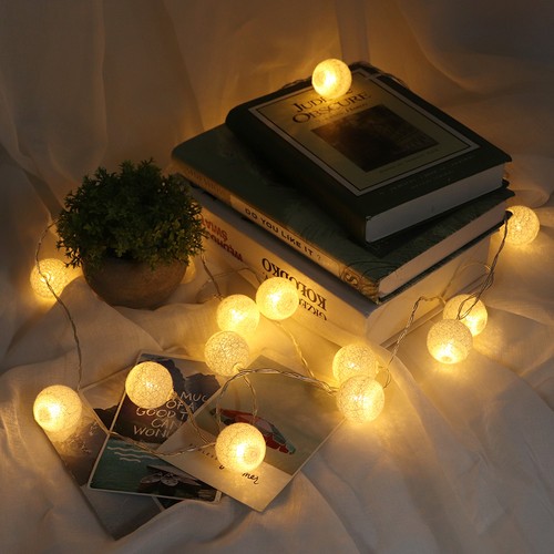 2. 20 LED Cotton Ball String Light Fairy Light Decor For Christmas H 7200 CS - Picture 9 of 11