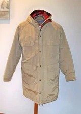 Woolrich Jacket Mens Medium Long Tan Mountain Parka Flannel Barn Field Coat