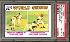 1977 Topps - 1976 World Series Johnny Bench, Joe Morgan #411 PSA 6