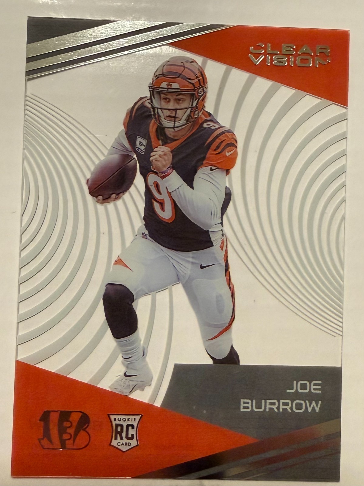Joe Burrow Rookie 2020 Panini Chronicles Clear Vision Rookies RC CARD No. CV-1
