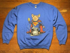 Superman 2025 Cast And Crew Gift Sweatshirt Size S Royal Blue Pig James Gunn