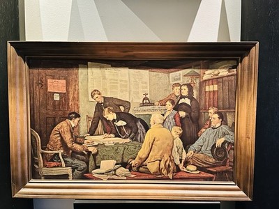 VTG Art Work, Die Ziviltrauung (The Civil Wedding) By Swiss Artist Albert Anker