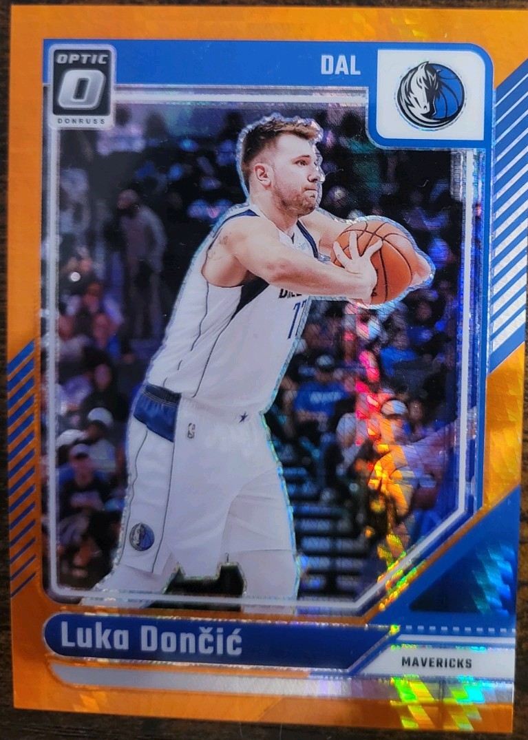 Luka Doncic 2024-25 Panini Donruss Optic #214 Orange Hyper Prizm /299 Mavericks