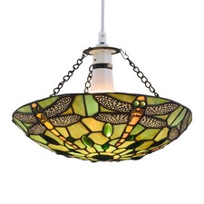 Tiffany Style Ceiling Light Shade Stained Glass Easy Fit Uplight Lampshade