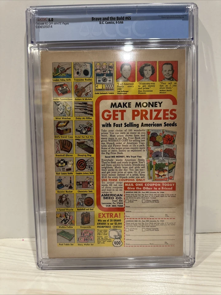 BRAVE AND THE BOLD #65 CGC 6,0 DC COMICS Flash And Doom Patrol - Image 2 of 4