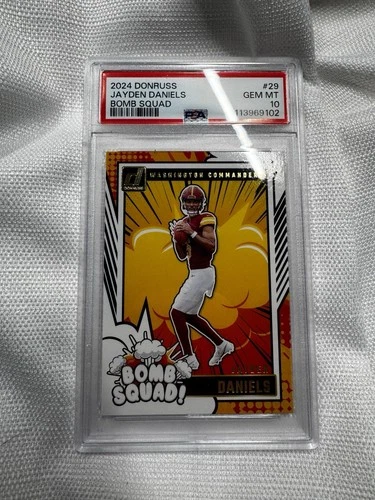 2024 Donruss Jayden Daniels Bomb Squad Rookie RC #29 Commanders PSA 10