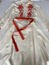 Vintage Abe Schrader White  Red Blouse  Skirt Set Fair Condition-Has Stains