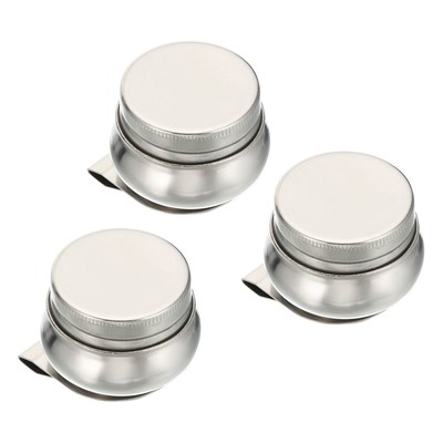 3Pcs Paint Pot Container Cup Palette Cups with Lid and Clip Silver 2'' x 1.8''
