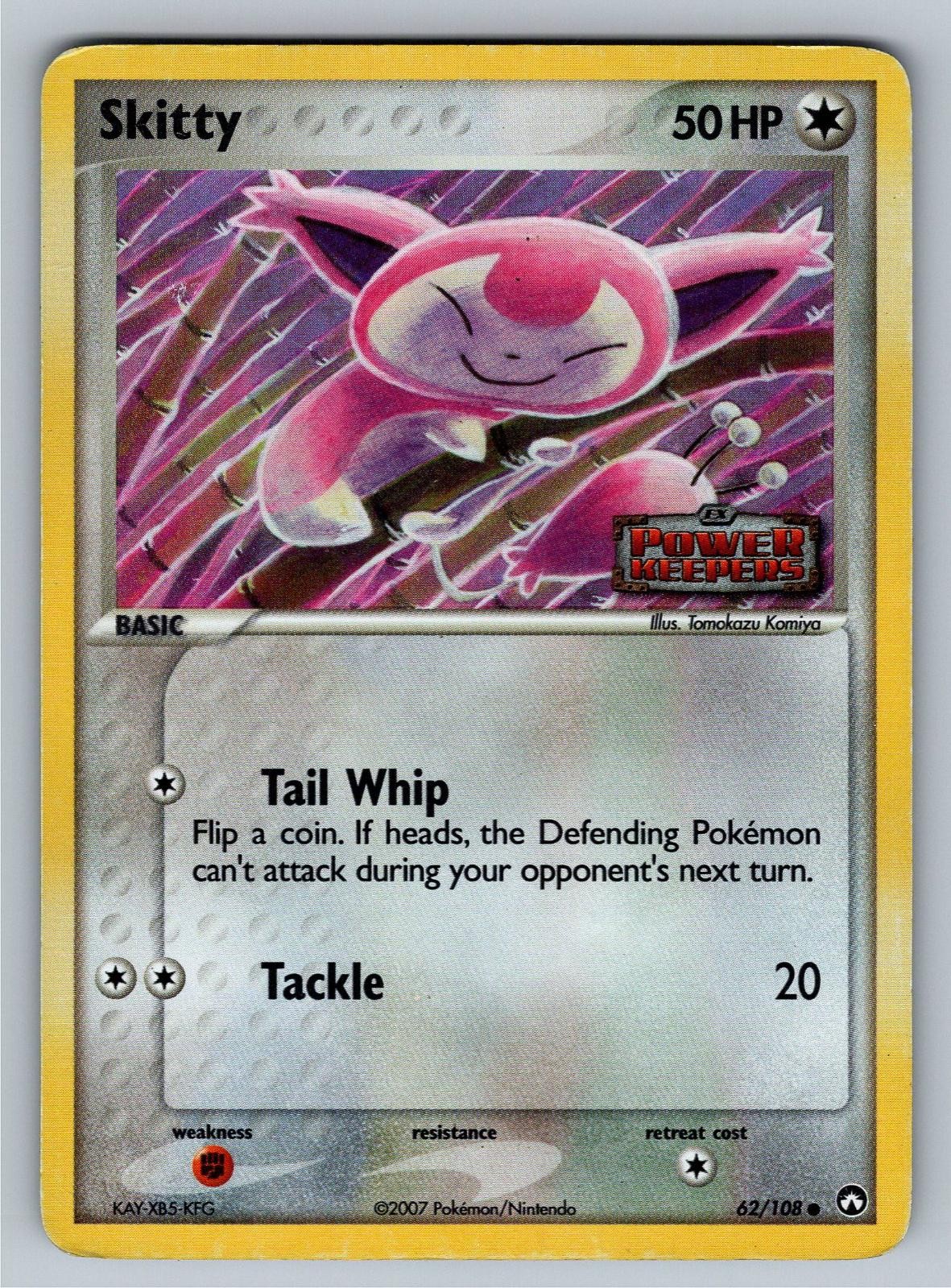 Skitty 62/108 Common Power Keepers Pokemon Reverse Holo Heavily Played