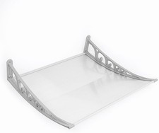 &Uuml;berdachung Haust&uuml;r Aluminium Polycarbonat Regenfest UV-Schutz 100x100 cm
