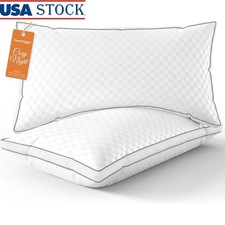 Luxurious Reinforced Pillow Set Soft Supportive Breathable Filling Hotel Sleep