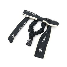 CHANEL CC Logo Ribbon Hair Scrunchie Women Hairband AA8356 152899039