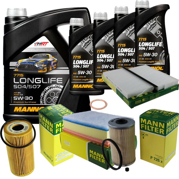 Mann Inspektionspaket 9L Mannol Longlife 504/507 5W-30 FüR Opel Movano B Bus-image