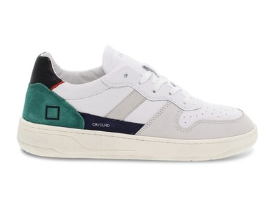D.A.T.E. Sneakers M COURT WG White Green Suede Leather - Men's Shoes